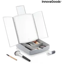 InnovaGoods Klappbarer Spiegel mit LED und 3-in-1-Make-up-Organizer Panomir InnovaGoods