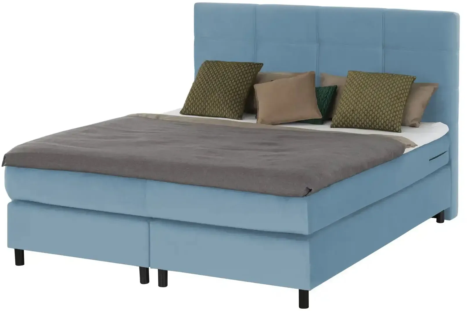 Boxspringbett   ¦ blau ¦ Maße (cm): B: 180 H: 152