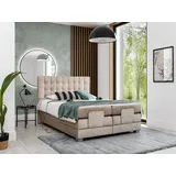 Fun Möbel Boxspringbett Elektrisch Schlafzimmerbett MAXIMA 120x200cm in Stoff Beige