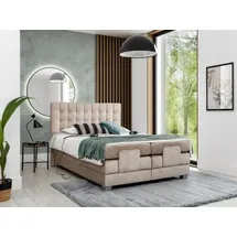 Fun Möbel Boxspringbett Elektrisch Schlafzimmerbett MAXIMA 120x200cm in Stoff Beige