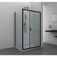 SANOTECHNIK Elite Black Duschtrennwand 88 x 195 cm
