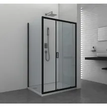 SANOTECHNIK Elite Black Duschtrennwand 88 x 195 cm