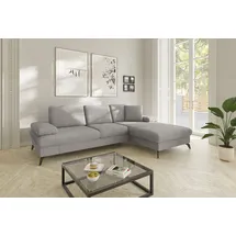 sit&more Ecksofa SIT & MORE "Morris Jubi L-Form, B: 247 cm", grau (hellgrau), B:247cm H:83cm T:171cm, 100% Polyester, Sofas, Ecksofa, mit Armteilfunktion & 1 Zierkissen, optional Bettfunktion