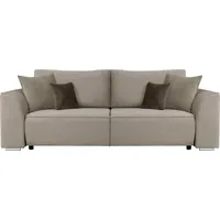 INOSIGN 3-Sitzer Beatrice Schlafsofa, wahlweise auch mit Bettfunktion und Bettkasten, incl. 2 Zierkissen beige