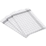 Ross 3er Pack Halbleinen Geschirrtücher Exclusiv Karo Weißfond 50x70 cm