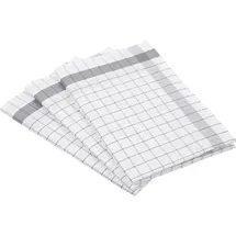 Ross 3er Pack Halbleinen Geschirrtücher Exclusiv Karo Weißfond 50x70 cm