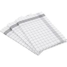 Ross 3er Pack Halbleinen Geschirrtücher Exclusiv Karo Weißfond 50x70 cm