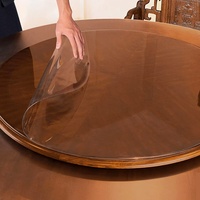 DG Catiee Transparente runde Esstischabdeckung, transparente PVC-Kunststoff-Tischmatten, wasserdicht, öldicht, kratzfeste Tischdecke (1,0 mm, 100 cm)