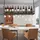 [en.casa] Weinregal 120 x 30 x 65 cm Schwarz/Walnussoptik