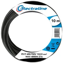 Electraline 13141 Aderleitung FS17, Querschnitt 1 x 2,5 mm2, schwarz, 10 m