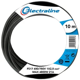Electraline 13141 Aderleitung FS17, Querschnitt 1 x 2,5 mm2, schwarz, 10 m