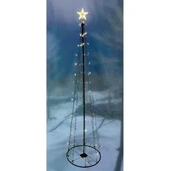 Mojawo XL LED Metall Weihnachtsbaum mit Stern 106 LEDs 180cm mit 8 Funktionen