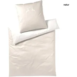 Elegante Bettwäsche Alpenchic Hirsche - 135x200 cm + 80x80 cm	natur