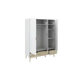 Möbel Kraft Kleiderschrank ¦ weiß ¦ Maße (cm): B: 147 H: 200 T: 58.0