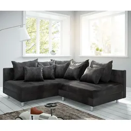 DeLife Eckcouch Clovis Anthrazit Antik Optik Ottomane Links Ecksofa modular