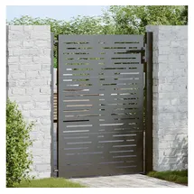 vidaXL Gartentor 105 x 125 cm Schwarz/Pulverbeschichteter Stahl