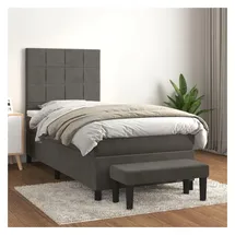 vidaXL Boxspringbett 100 x 200 cm Dunkelgrau