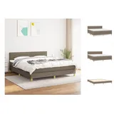 vidaXL Boxspringbett mit Matratze Taupe 160x200 cm Stoff