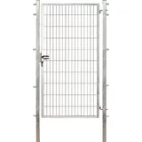 garden n more Einzeltor 100 x 200 cm Grau/Silber Stahl