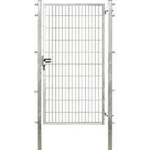garden n more Einzeltor 100 x 200 cm Grau/Silber Stahl