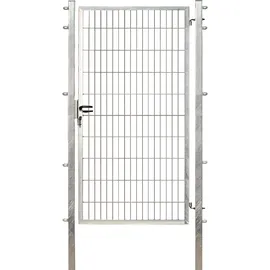 garden n more Einzeltor 100 x 200 cm Grau/Silber Stahl