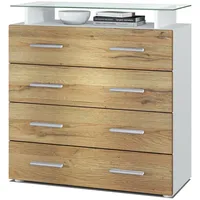 Vladon Kommode, Eiche, 76x81x35 cm, Wohnzimmer, Kommoden & Sideboards,