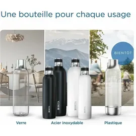 Brita Glasflasche für sodaTRIO Wassersprudler 1 l grau/transparent + 2er Pack