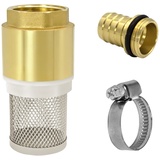 VARIOSAN Saugfilter Set 14184, 1", Messing, Fußventil mit Rückschlagventil, Saug...