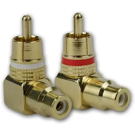 Dynavox Cinch-Kupplung, 2er Set, vergoldet, abgewinkelt