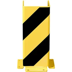 PROREGAL Anfahrschutz | U-Profil | HxBxT 40x16x16cm | Kunststoffbeschichteter Stahl 5mm | Schwarz-Gelb