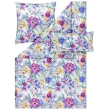 Estella Bettwäsche Mako Satin Valeska 155x220+Kissen 80x80 40x80 Floral multicolor, Baumwolle, 3 teilig, mako satin bettwäsche 155x220 sale warm baumwolle bettwäsche 155x220 bunt