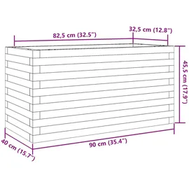 vidaXL Pflanzkübel Weiß 90x40x45,5 cm Massivholz Kiefer