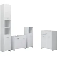 VidaXL 4-tlg. Badmöbel-Set Weiß