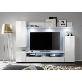trendteam Wohnwand Dos weiß Hochglanz B/H/T: ca. 208x165x33 cm - Weiss