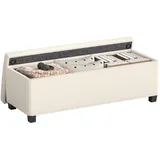 Homcom Sitzbank Polsterbank Cord Beige 112 x 42 x 40 cm