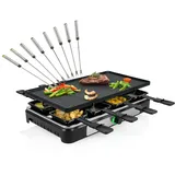 setpoint Raclette Gerät wendbare Grillplatte für 8 Personen, Teppan Gabeln 1400Watt