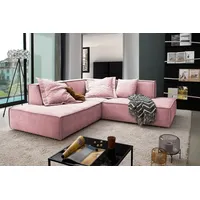 KAWOLA Sofa SAMU Ecksofa Stoff rosa Recamiere links