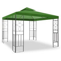 habeig Pavillon WASSERDICHTER Pavillon Romantika 3x3m Metall inkl. Dach wasserfest grün