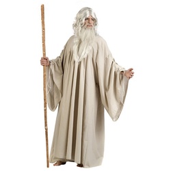 Limit Sport Kostüm Druiden Umhang, Langes Cape für altehrwürdige Zauberer weiß M