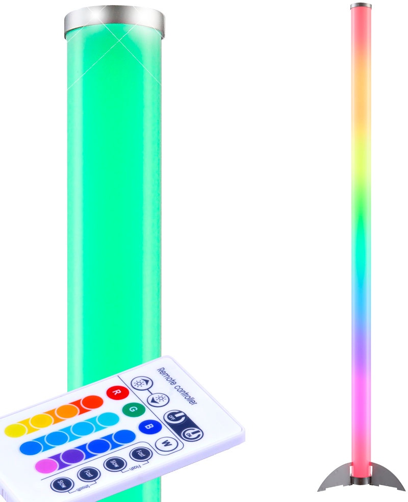 Kinderzimmer Stehleuchte dimmbar Stehlampe mit Fernbedienung Kinderleuchte Farbwechsel stehend, 12 Einstellungen, RGB LED 6 Watt bunt, H 121 cm