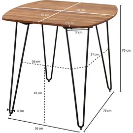 FineBuy 80 x 76 x 80 cm braun