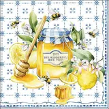 Ambiente Home 20 Servietten Papier 33x33cm 3-lagig - hochwertige Einweg Papierservietten Landhausdeko Honig Bienen Frühling Sommer Feier Party Tischdeko.