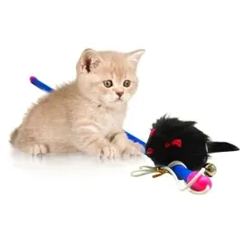 Lyra Pet Katzenangel mit Maus schwarz