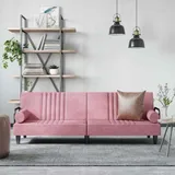 vidaXL Schlafsofa mit Armlehnen Rosa Samt