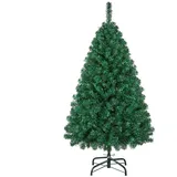 Yaheetech Künstlicher Weihnachtsbaum 127,5 cm (Ø ca.67cm) mit ca.330 Spitzen, PVC Tannenbaum, schwer entflammbar, inkl. Metall Christbaum Ständer, Schnellaufbau, Klappsystem