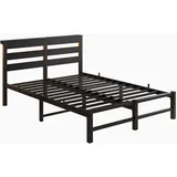 HOMERECOMMEND Metallbett mit LED-Beleuchtung und USB-Ladestation (1-tlg., Ohne Matratze), Jugendbett Bettgestell 140 x 190 cm schwarz 89 cm