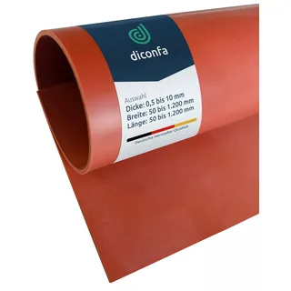 diconfa Silikonmatte Silikonplatte ROT nach Maß - DICKE: 0,5mm bis 10mm - BREITE/LÄNGE: 50mm bis 1200mm - AUSWAHL: 1200mm x 1200mm x 1mm (120cm x 120cm x 0,1cm) FDA-konform Unterlage Silikon