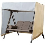 Abdeckung für Gartenbalanz, wasserdicht, 3-Sitzer, für Hollywoodschaukel, winddicht, reißfest (2-Sitzer, beige, 160 x 120 x 170 cm)