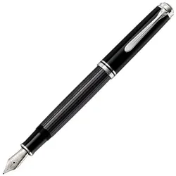 Pelikan Souverän 405, Anthrazit, Schwarz, Integriertes Befüllsystem, Harz, Gold/Ruthenium, Fettdruck, Beidhändig