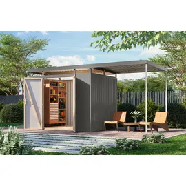 Karibu Gerätehaus Titanium 3 SET 4,97 x 2,09 m Grau/Schwarz